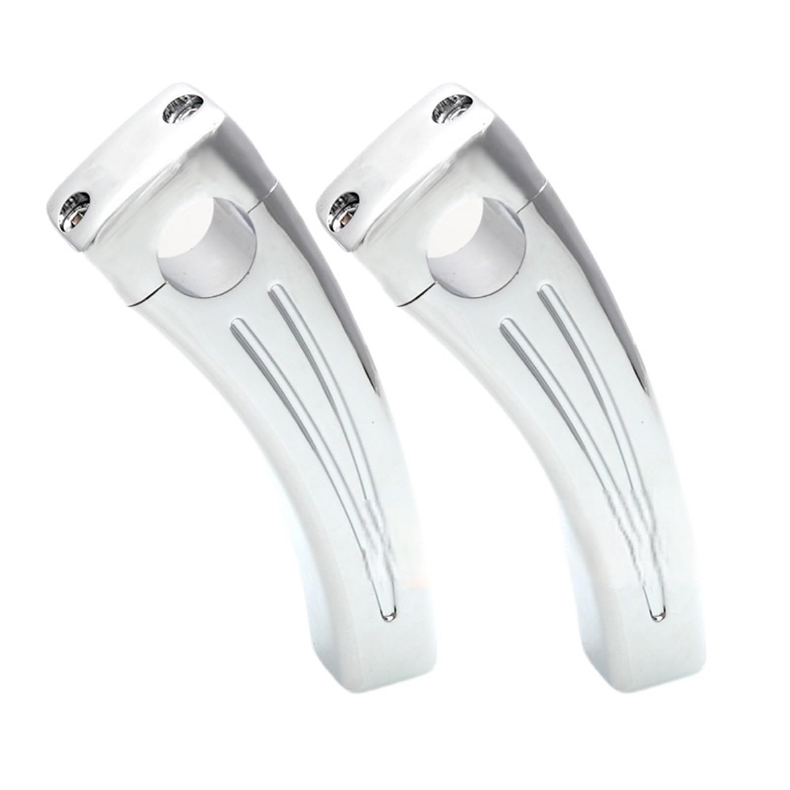 NADCFN 1" Inch 25mm Chrome/Black Motorcycle Handlebar Hand Risers Universal Handlebar Riser(Chrome 120mm)