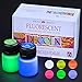Produktbild Nevskaya Palitra Fluoreszierende Acrylfarben Set | 6 x 20 ml Näpfchen | Neon Acryl Farben Set mit Glow-Effekt unter Schwarzlicht (UV-Licht) | Qualität von Decola