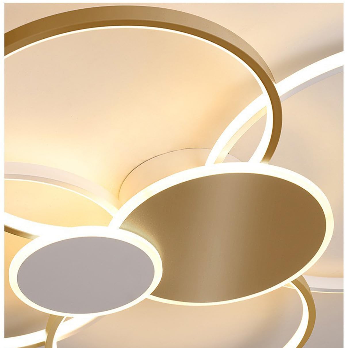 Dimmbare LED-Deckenleuchte, Wohnzimmerleuchte schwarz gold, Deckenleuchte Schlafzimmer-Wohnzimmerleuchte LED, Wohnzimmer schwarz & weiß, Schlafzimmerleuchte (Golden, L80*W65*H10CM)