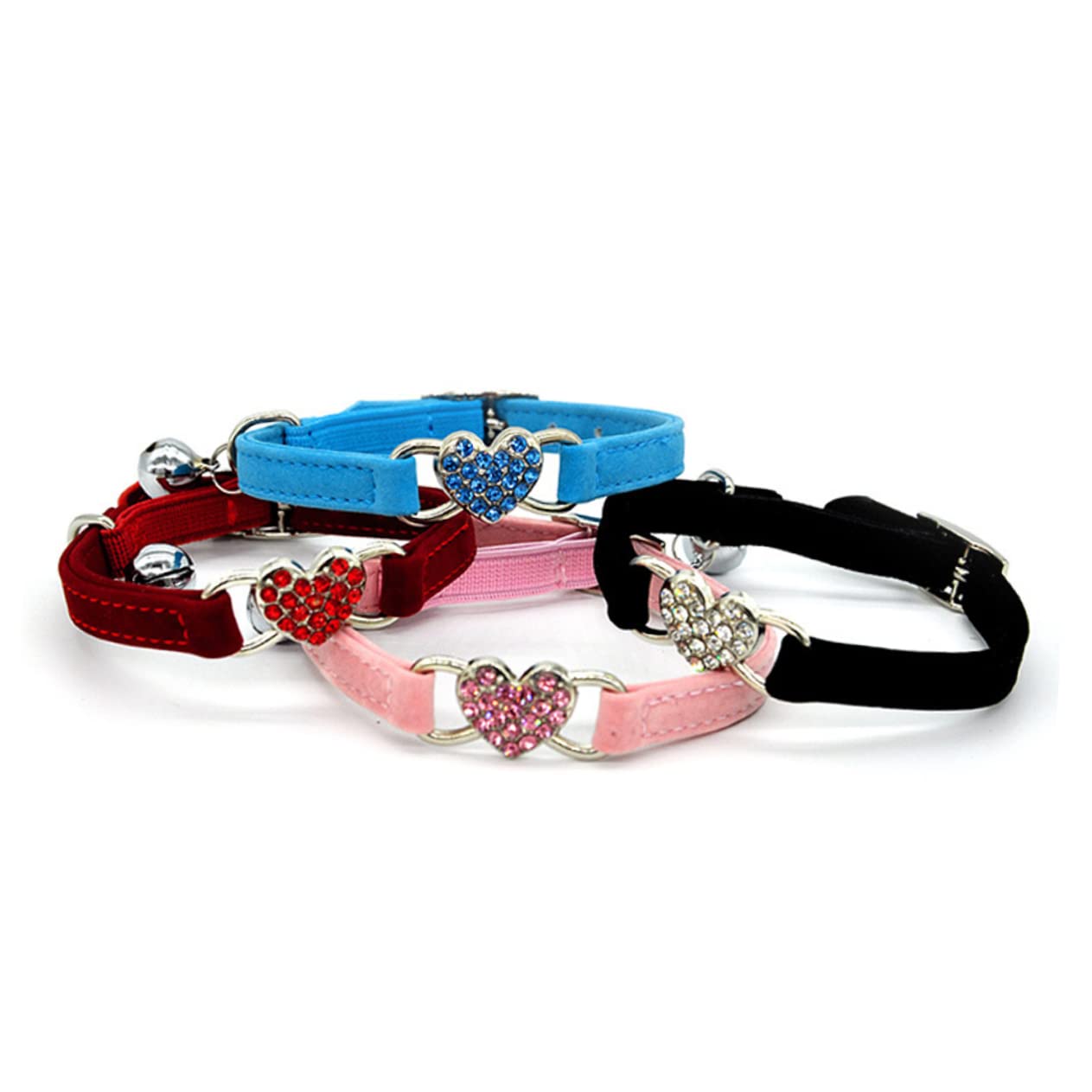 Beavorty Lot De 2 Colliers Élégants pour Chat avec Strass Et Clochette Réglables pour Chats Et Chatons