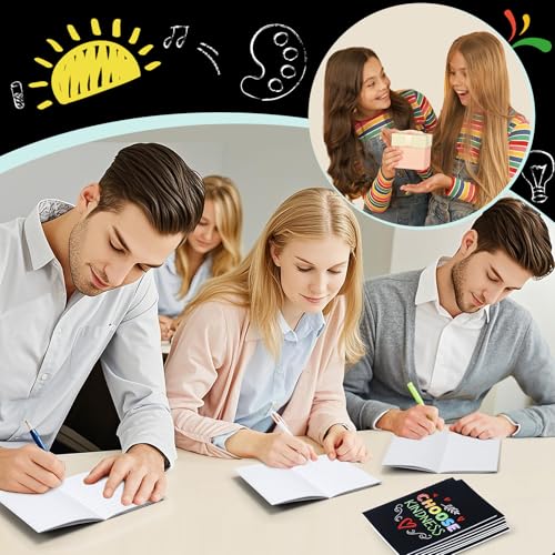 Image of Jetec 24 Pcs Back to School Inspirational Mini Notebooks Bulk | Kindness Pocket Notepads Motivational Quote Chalkboard Small Journals Gifts for Thank You Employee Teacher Volunteer