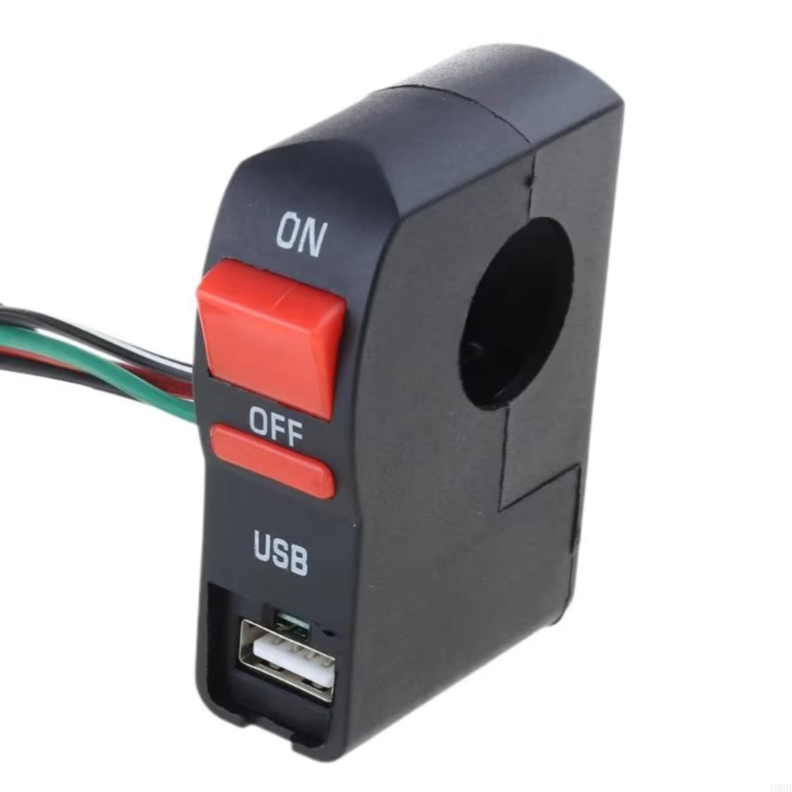 7/8 Pulg Botón Pulsador Universal De Encendido Apagado Para Manillar Con Puerto De Carga Control De Faros Para Scooters Motocicletas Piezas De 12 V Interruptor del manillar
