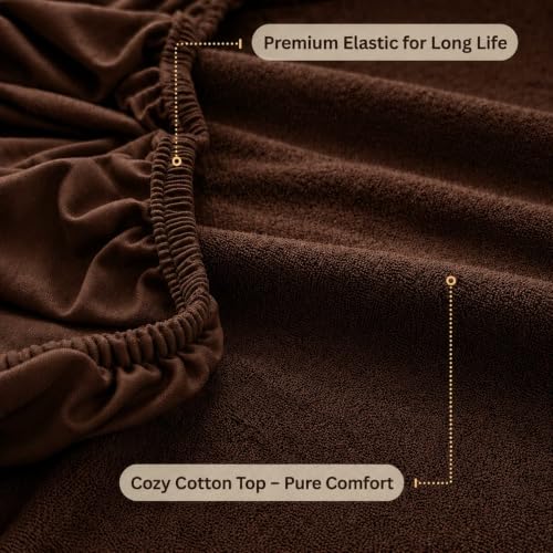 Image of Waterproof Mattress Protector 6x6.5 Feet (72x78) | Elastic Fitted Bedsheet | Soft & Durable Gadda Cover Dustproof By Bharat Griha BG16