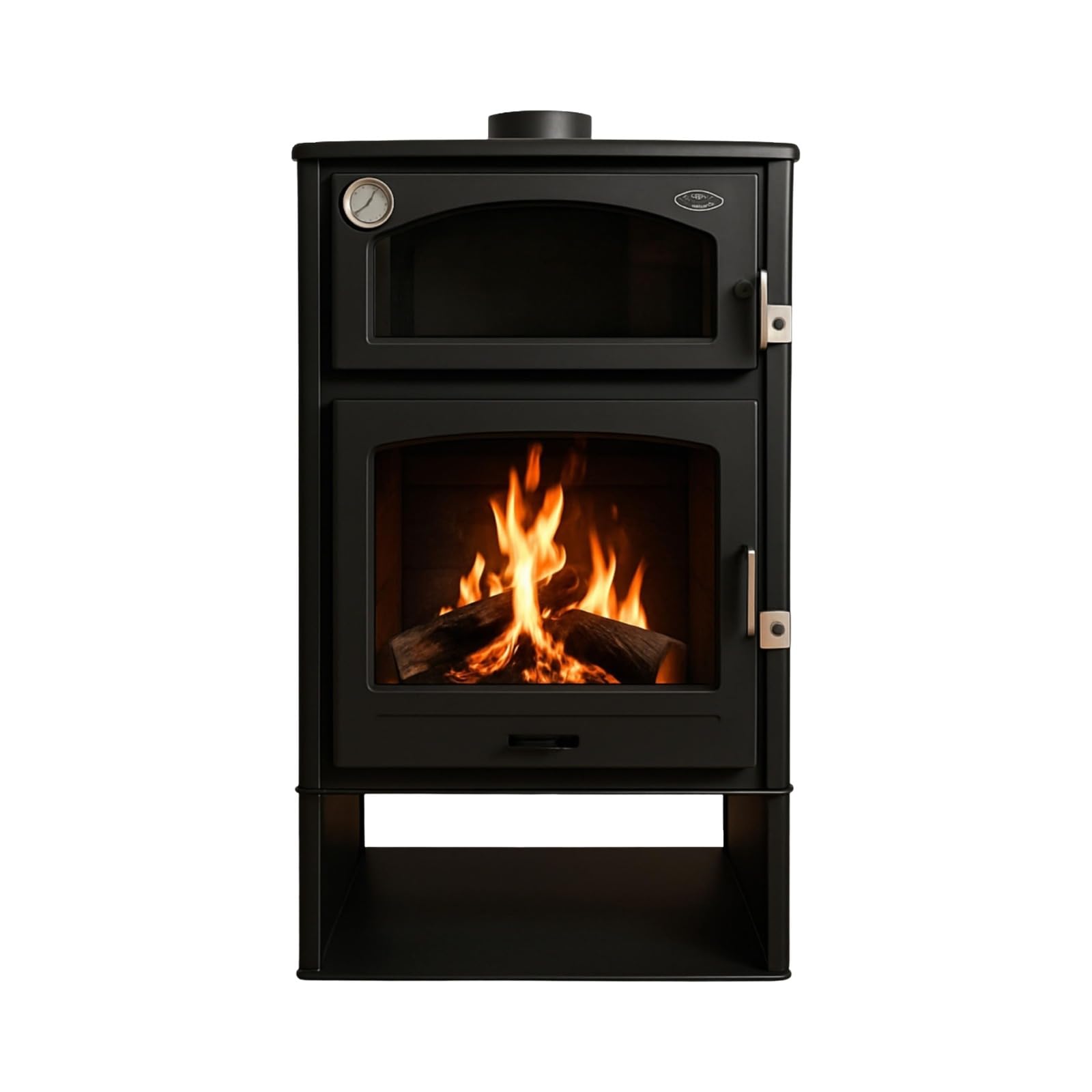 EIDER BIOMASA Estufa de Leña con Horno ASTON – Chimenea de Leña Interior – 10,2 kW (máx. 13,1 kW) – Rendimiento 78% – Hasta 255 m³ – Doble Combustión – Certificada CE