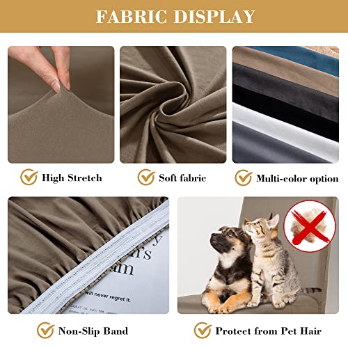 Jin Le Dining Chair Covers Set Of 2 Khaki, Stretch Parson Chair Slipcover Chair Covers For Dining Room Protector Cover Removable Washable Kitchen Chair Covers For Hotel, Wedding, Banquet, Restaurant #TOP6