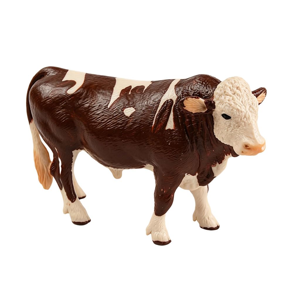 Jehoshaphat Aurichalceous 1Pc Solid Realistic Animal Model Holstein Simmental Cow Ornament Miniature Farm Figurine For Courtyard Garden Green Plant Home Car Holiday Decoration