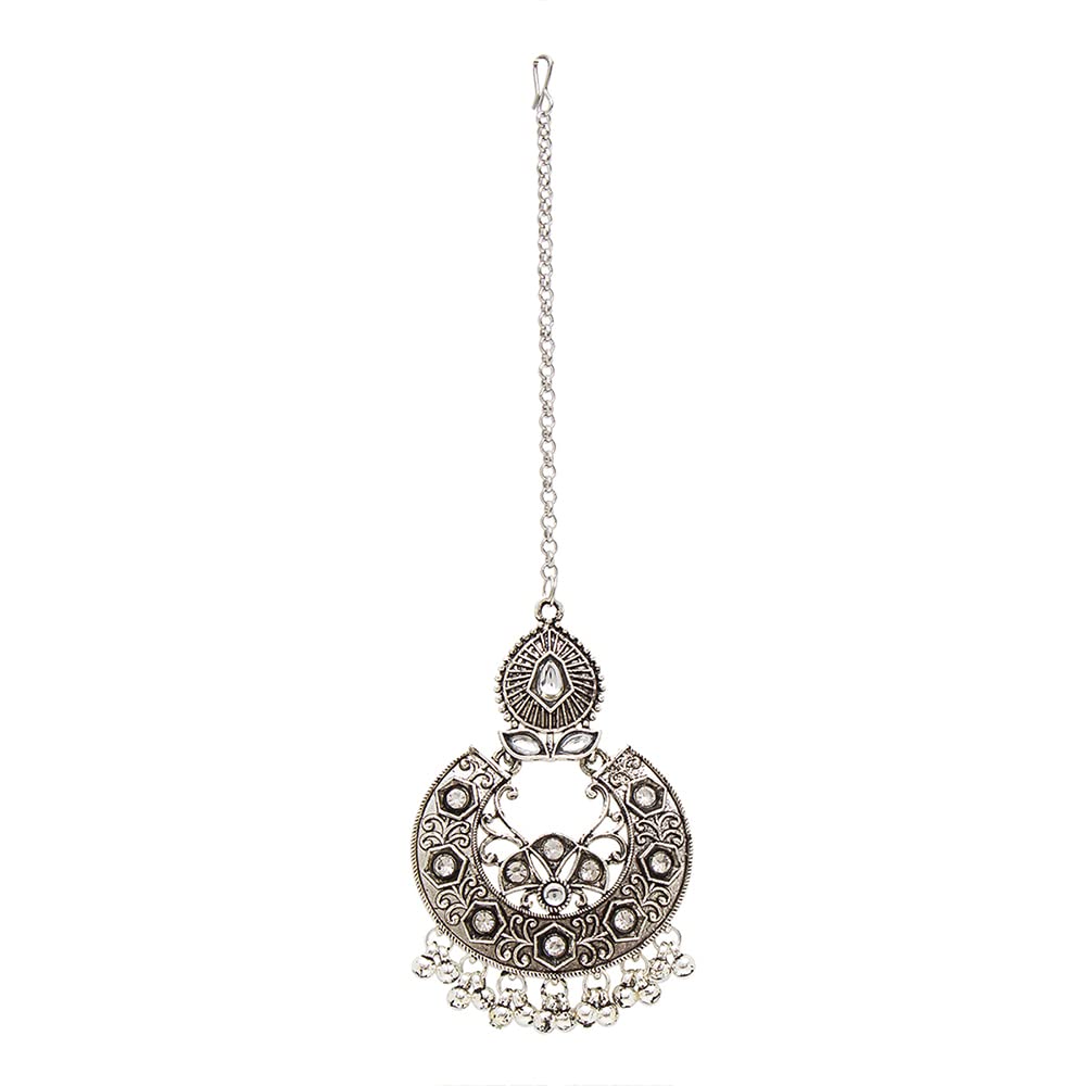 Azai By Nykaa Fashion Stylish Ethnic Silver Oxidised Maang Tikka With Minimal Design For Women And Girls (B0BSVBZLK2) Amazon Price History, Amazon Price Tracker
