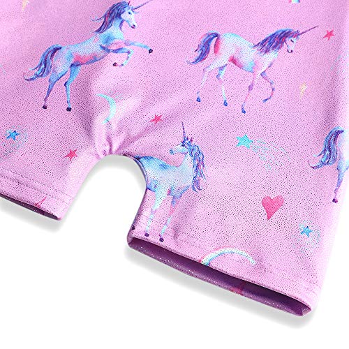 HOZIY Girls Gymnastics Leotards for Kids Tumbling Outfits Biketard Sparkle Adorable Pattern