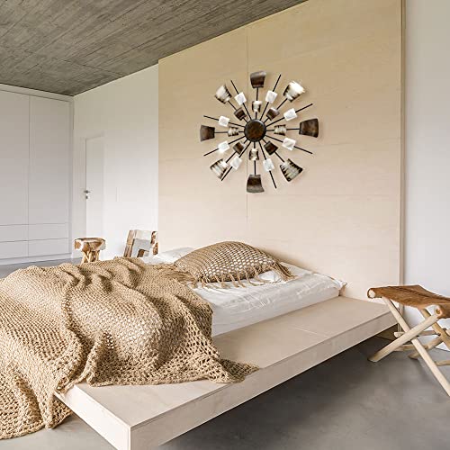 BOLTZE Wand Dekoration Bild Deko Kunst Schlaf Gäste Zimmer Behang braun beige rund 4679400