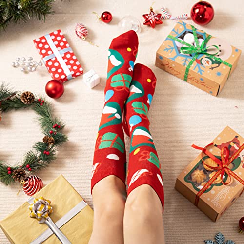 Joyin 8 Pairs Women's Knee High Winter Socks For Xmas, Warm Soft Multi Colorful Patterned Socks For Christmas Holiday Birthday Gift For Girl #TOP1