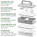 Max K Bento Box with Stainless Steel Cutlery and Carrying Handles, Lunchbox for Adults, Kids and Children, Hot or Cold Food Storage, 3 Trays, Cool Grey