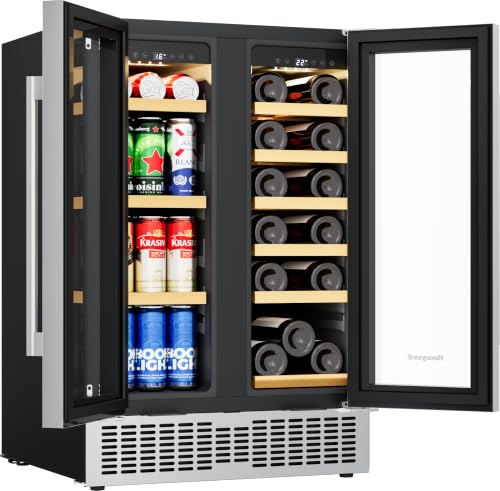 Image of Honeywell 24 Inch Dual Zone Compressor Wine Cooler Refrigerator & Beverage Cooler,Large Freestanding Wine Cellar For Red,White,Champagne or Sparkling Wine,Digital Temperature Control,Stainless Steel