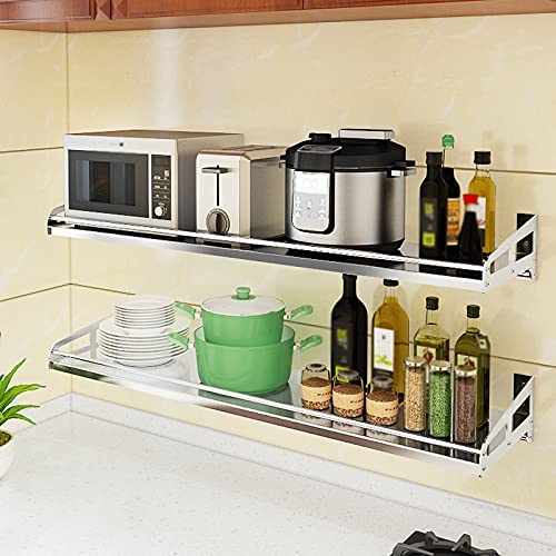 Support de rangement pour micro-ondes avec étagère à épices murale - 4