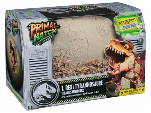 Primal Hatch Dino Rising - Figura Jurassic Dinosaurio Interactivo: Incuba y Entrena a tu Bebé Tiranosaurio Rex, con +100 Sonidos y Reacciones - 6072462 - Regalo Niño 5 Años + - Dinosaurios Juguetes