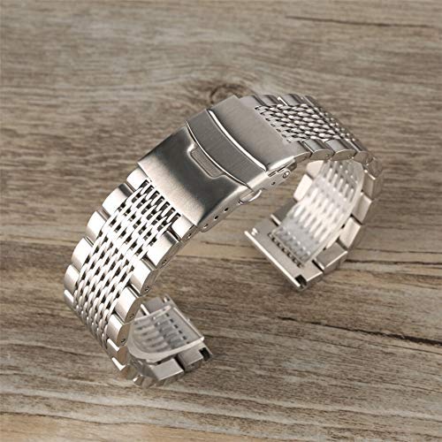 Correa de Reloj, Correa de Reloj de Acero Inoxidable sólida de 22mm para Relojes de Hombre Correas de Metal Reloj de Repuesto Correa de Reloj de Lujo