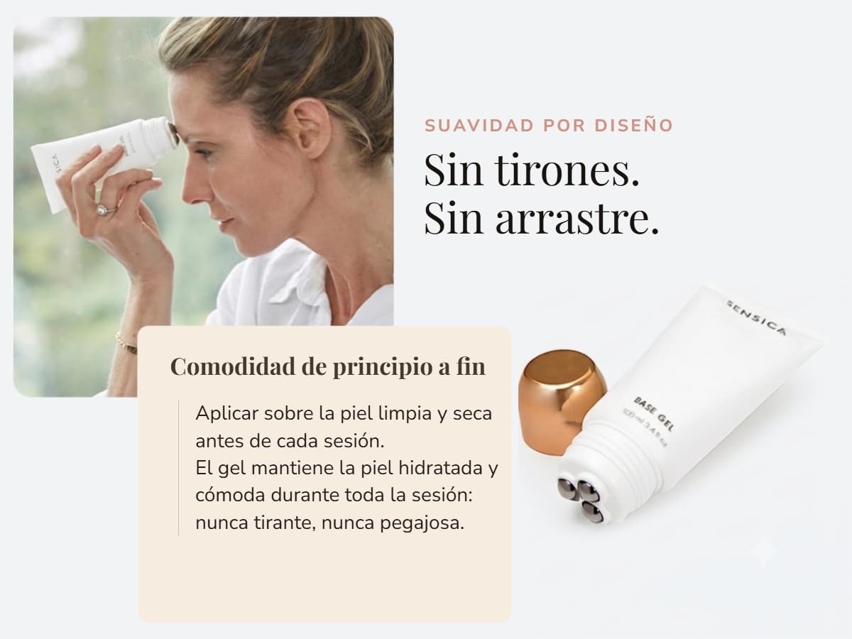 Sensica Base Gel para dispositivos RF y microcorriente – Gel de radiofrecuencia con 75% de glicerina para aparatos de lifting facial, reafirmantes y body sculpting | Rostro, cuello y cuerpo | 100 ml