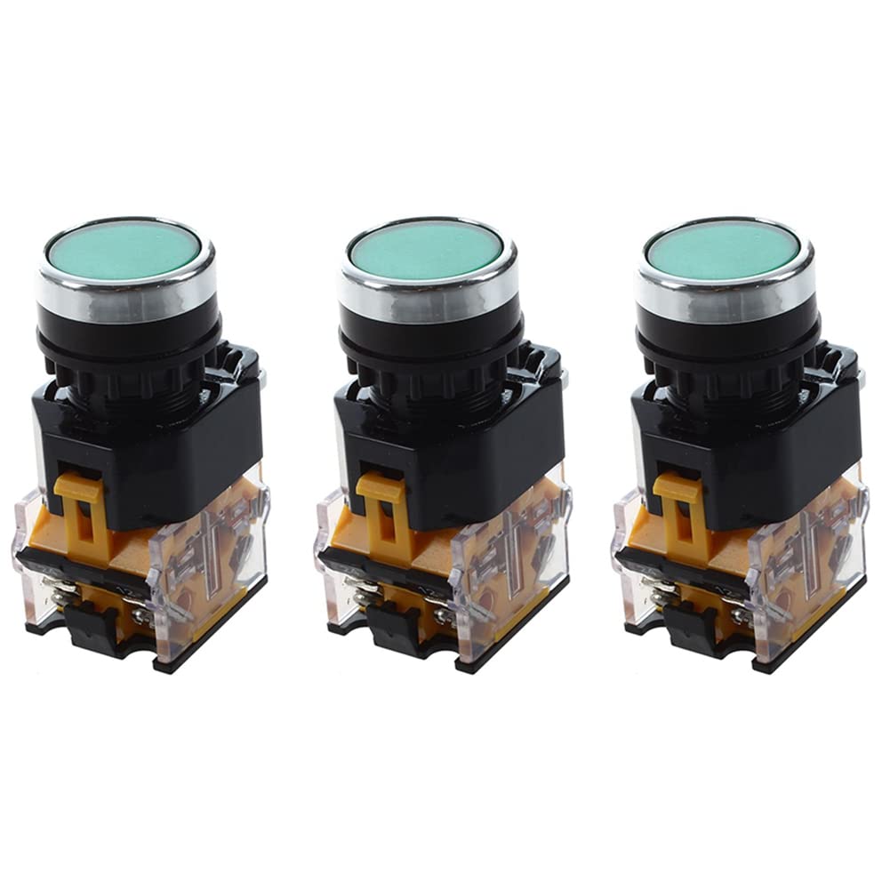 Jnchdghwa Green 3X La38-11/203 Push Button Momentary Heavy Duty Switch