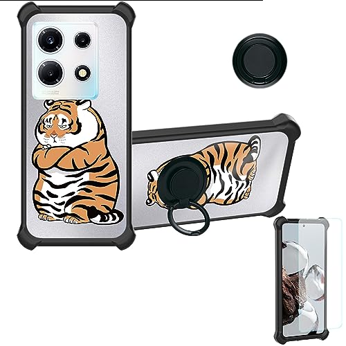 jioeuinly Case for INFINIX NOTE 30 VIP Case Compatible with INFINIX NOTE 30 VIP Phone Case Cover [with Tempered Glass Screen Protector][Ring Support][Silver Reflect Light] DYH-PH