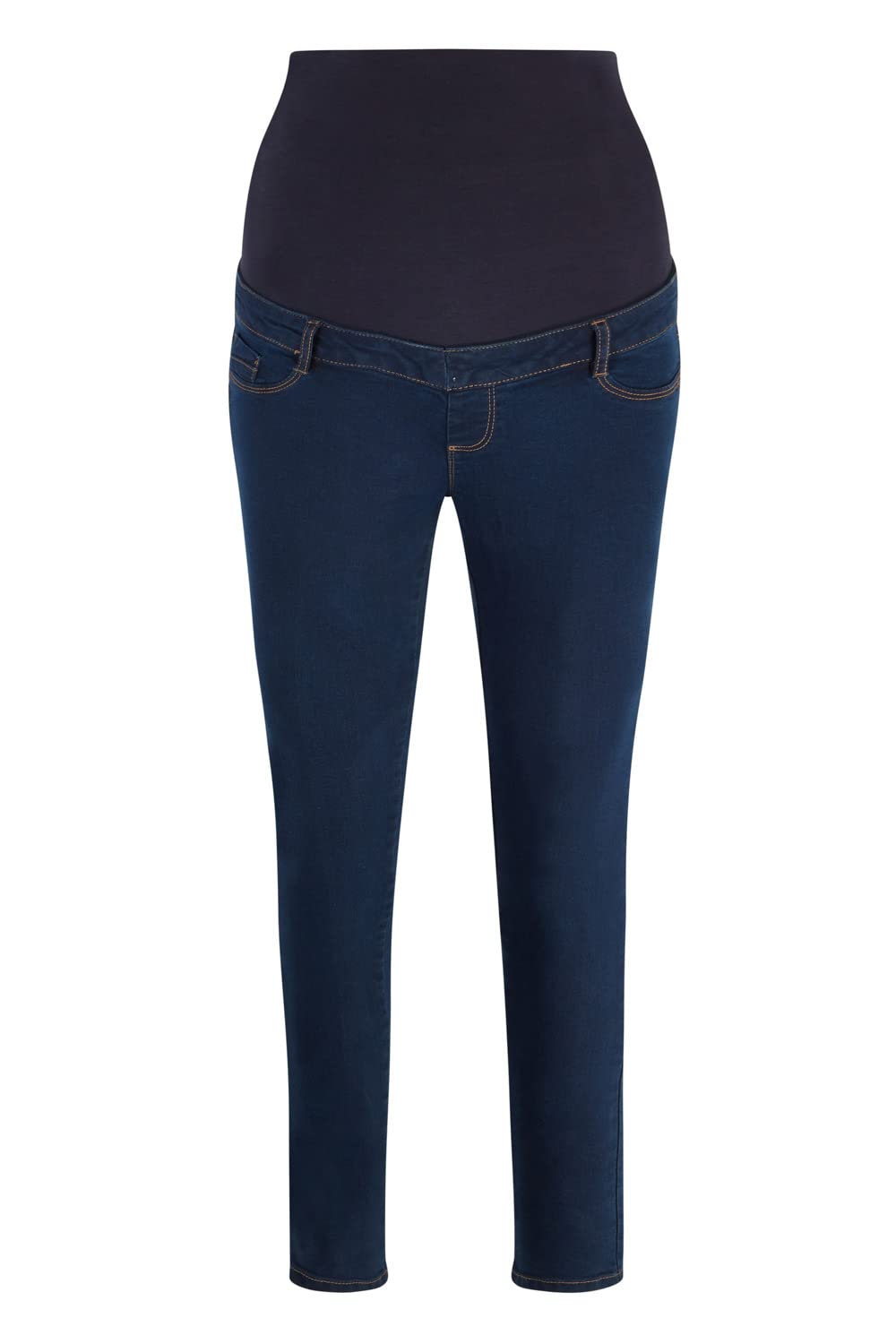 Chicwhisper Women's Dark Indigo Skinny Leg Over Bump Maternity Jeans