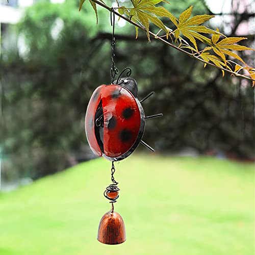 2Pcs Metal Ladybug Wind Chime And Bees Wind Bell, Small Hanging Rustic Home Ornament For Indoor Outdoor Garden Yard Patio Hanging Decor #TOP1