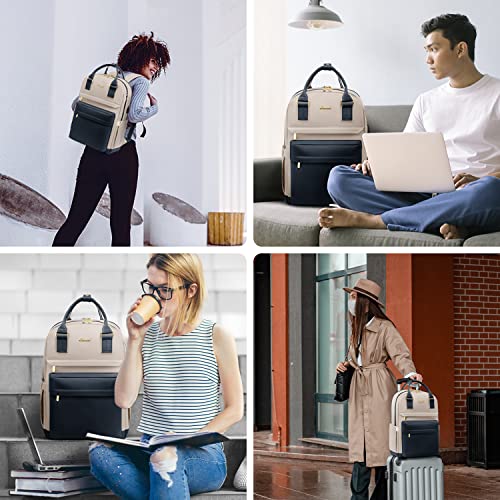 Image of LOVEVOOK Laptop Backpack for Women Men, 17.3 Inch Laptop Bag with USB Port Fashion Waterproof Backpacks Teacher Nurse Stylish Travel Bags Vintage Daypacks for College, Work