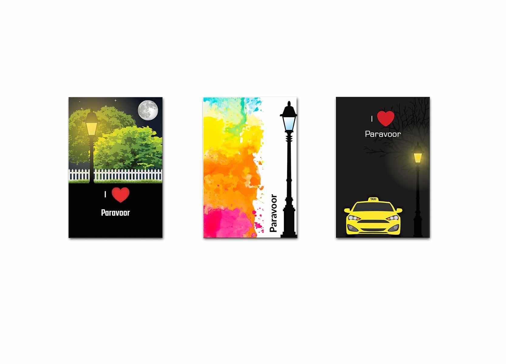CITY POSTERS PLUS Paravoor Poster Print (A4 Size, 3 pieces)