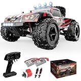 BBLD Remote Control Car,1/18 Scale RC Cars for Adults & Kids - IPX4 Waterproof 40KM/H 4X4 Off Road Truck, 2.4GHz Remote Control, 4WD All Terrain Vehicle with 2 Batteries (Red)