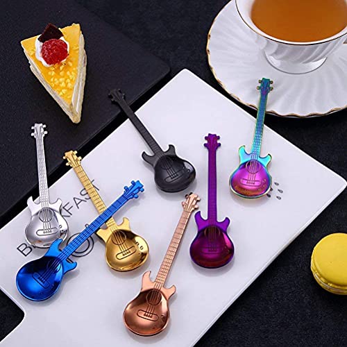 Gitaar Koffie Theelepels, 7 stks Kleurrijke Roestvrij Staal Muzikale Koffie Lepels Leuke Theelepels Set Roeren/Mixen/Suiker/Dessert/Jam/Ijslepel - Image 5