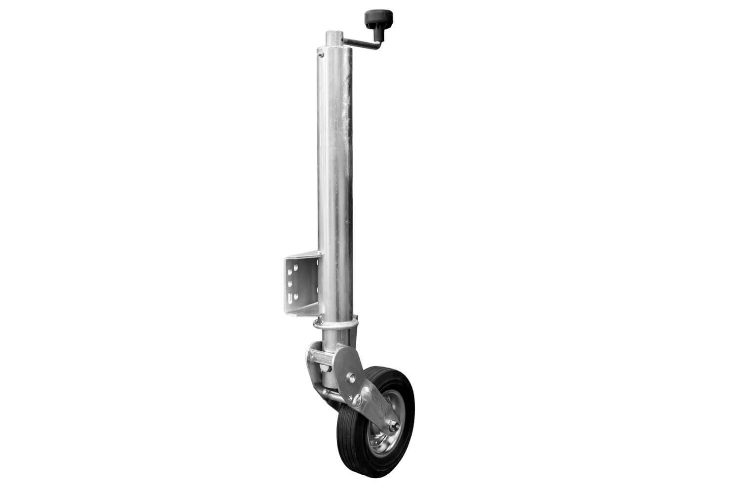 UNITRAILER Rueda Jockey automatica 250 kg 60 mm 785 a 955 mm para Remolque, con Soporte Soldado y pie automatico para estabilizar y maniobrar, para Uso Diario, para Servicio Diario