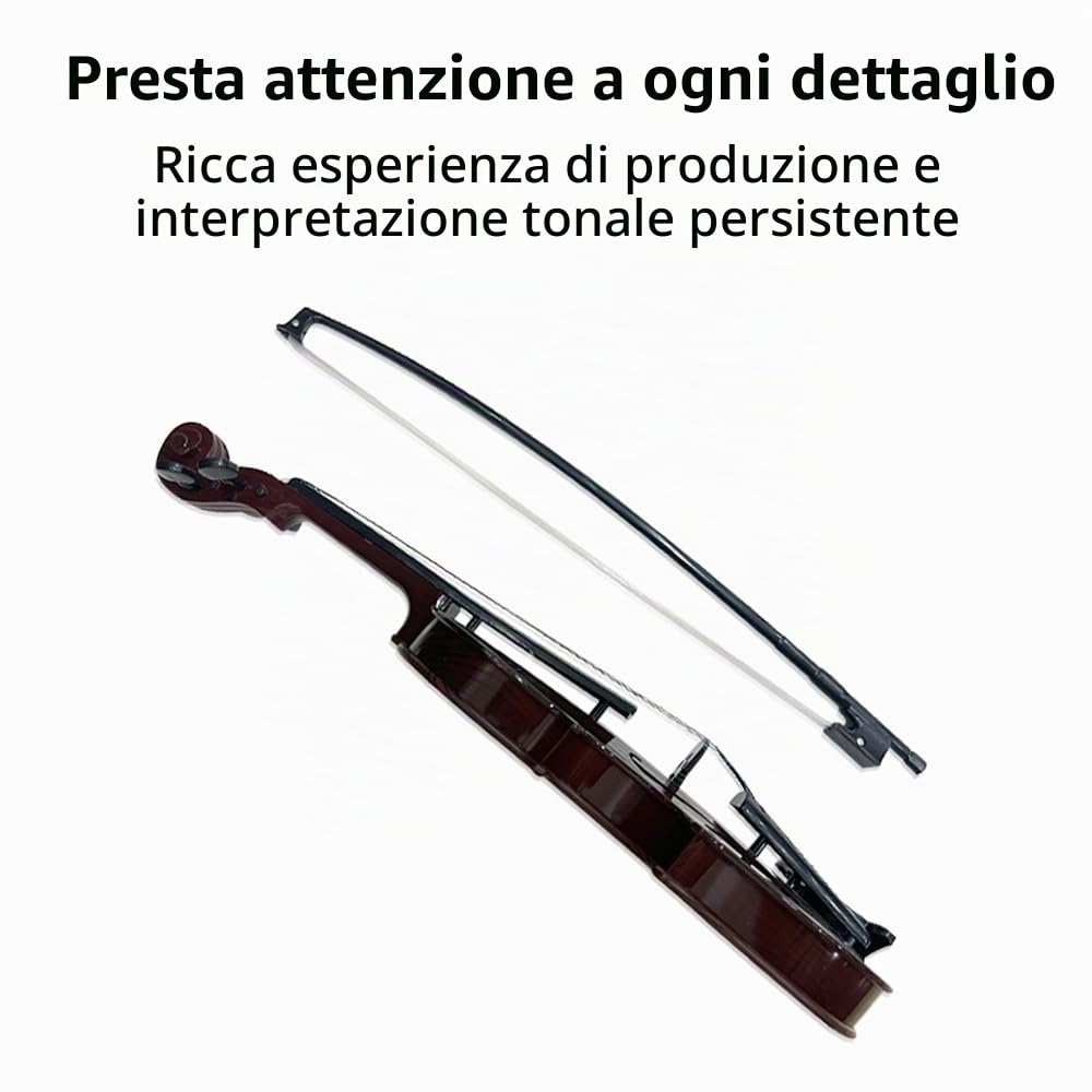 HUIOP Violino simulato Pratica musicale Violino per principianti Kit di violino Strumento musicale Squisita fattura Puntelli per prestazioni Regali Corde regolabili