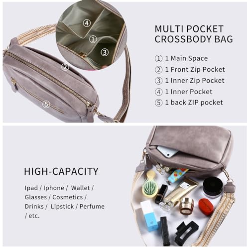 Image of Lasaviin Crossbody Bags for Women, Fashion Large Size Vegan Leather Purse Shoulder Handbag with Adjustable Wide Strap