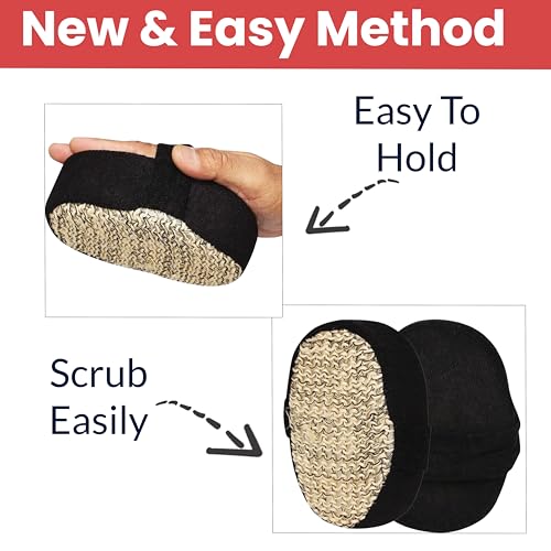 Image of TEMPERIA (1 pcs) Loofah for Bathing for Women & Men - Shower Scrubber with Handle for Body Wash - Lofas, Lufa & Loofa for Bath Scrub - Soft, Lather Enchancing, Exfoliator Sponge (MN02)