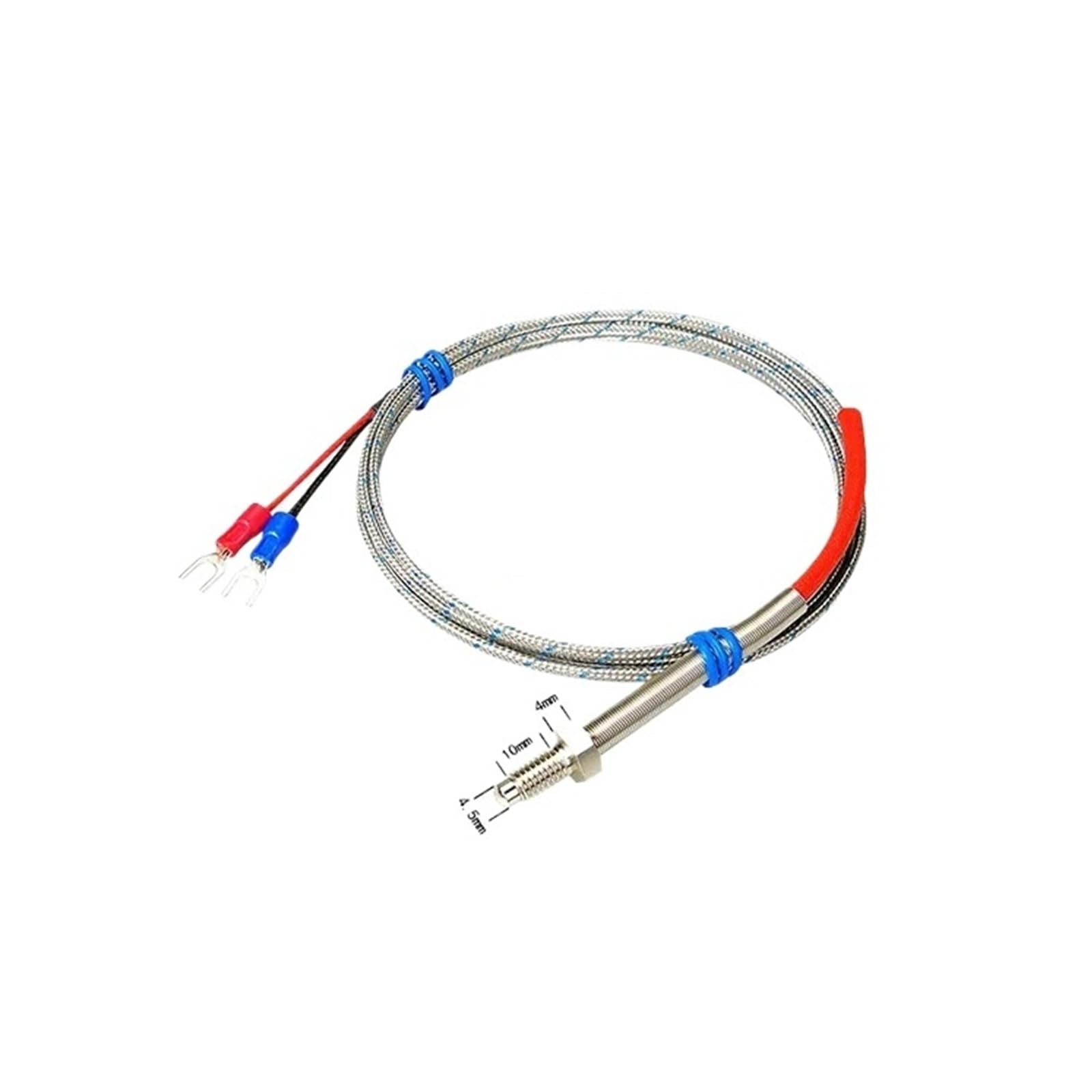 Sensor de temperatura, Sonda de Temperatura con Resorte Termopar 600℃ | Tornillo M6 K/PT100(PT100 5M)