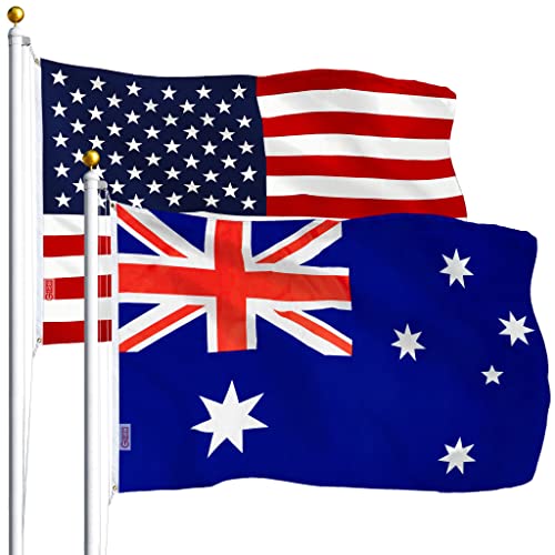 G128 Combo Pack: USA American Flag 3x5 Ft 75D Printed Stars & Australia (Australian) Flag 3x5 Ft 75D Printed by G128 - Used condition - US$14.80