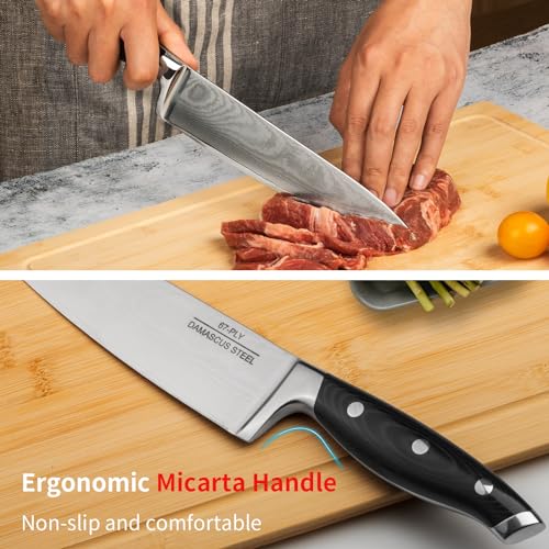 Alata Damascus Knife Chef Knife, Kitchen knife, paring knife, High Carbon Stainless Steel,Ergonomic Full Tang Anti-Skid Handle,Professional Japanese Cooking Knife - image 6
