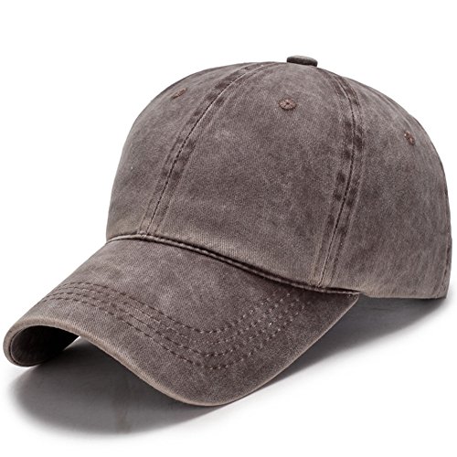 VGLOOK Casquette de baseball réglable en coton pour homme et femme - Marron - Taille Unique