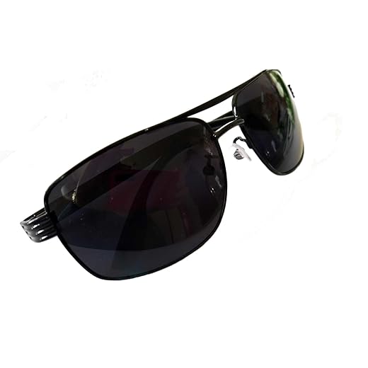 Óculos de Sol Masculino Aviador, Lentes Polarizadas, Proteção UV400, Armação Preta