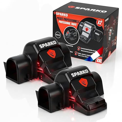 Piège à Rats XXL (Lot de 2) - Piège à Rat Professionnel prêt à l’Emploi - Tapette à Souris sécurisée et Non Toxique - Attrape Souris Puissant - Anti Souris intérieur/extérieur - tapette à Rats
