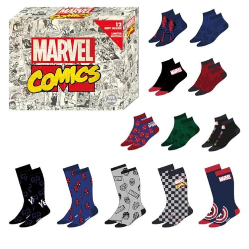 Chaussettes Marvel boîte cadeau de 12 paires de taille 40/46 par Cerdá