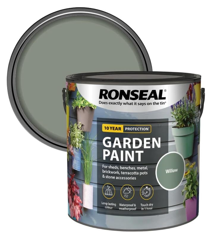 DUAYRA Garden Paint 2.5L | Quick Drying Outdoor Paints | All Purpose Long Lasting | Multicolor Water Based | Water Resistant Weatherproof Matt Finish | For Brickwork, Metal, Wood (Willow)