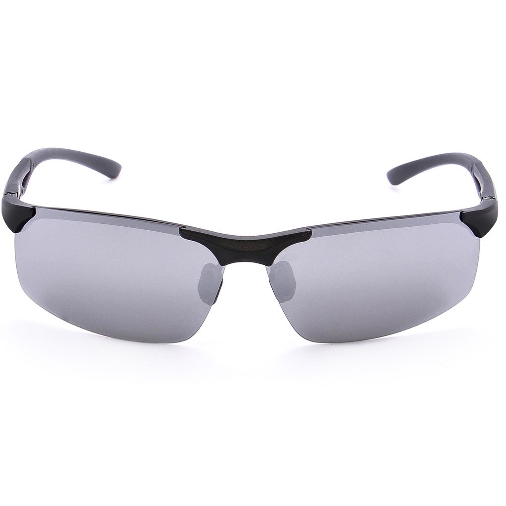 LICHUN Half Frame Semi-Rimless Polarized Sunglasses for Men Metal Frame