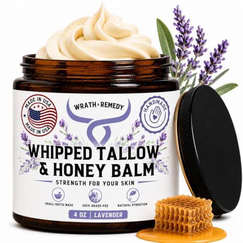 Organic Beef Tallow for Skin, Made in USA, Handcrafted, Lavender, 4 oz