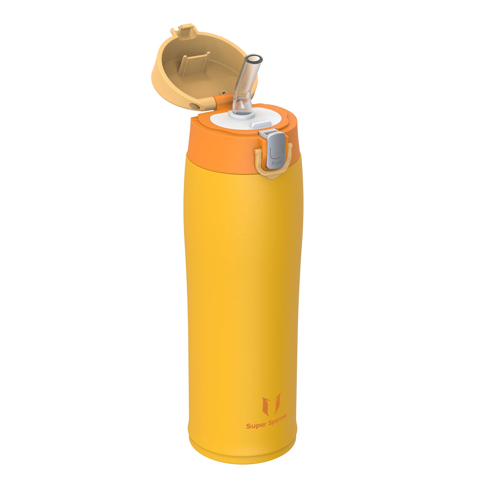 Super Sparrow Borraccia Termica Cannuccia, Borraccia in Acciaio Inox - 350ml, 500ml, 750ml, 950ml - Senza BPA Tazza Borracce Termiche, Bottiglia Termica per Bambini, Scuola, Sportiva
