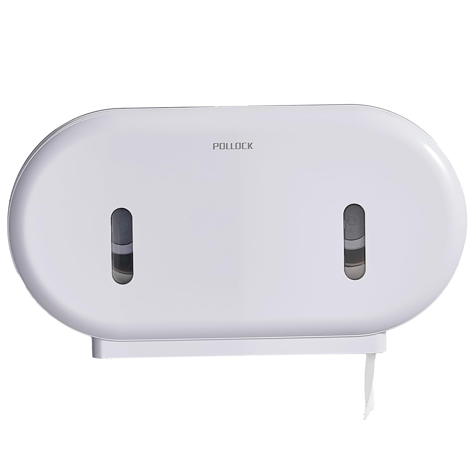 Pollock Dispensador de Doble Rollo de Papel Higiénico Jumbo, Capacidad Extragrande, Sin Agujeros, Blanco
