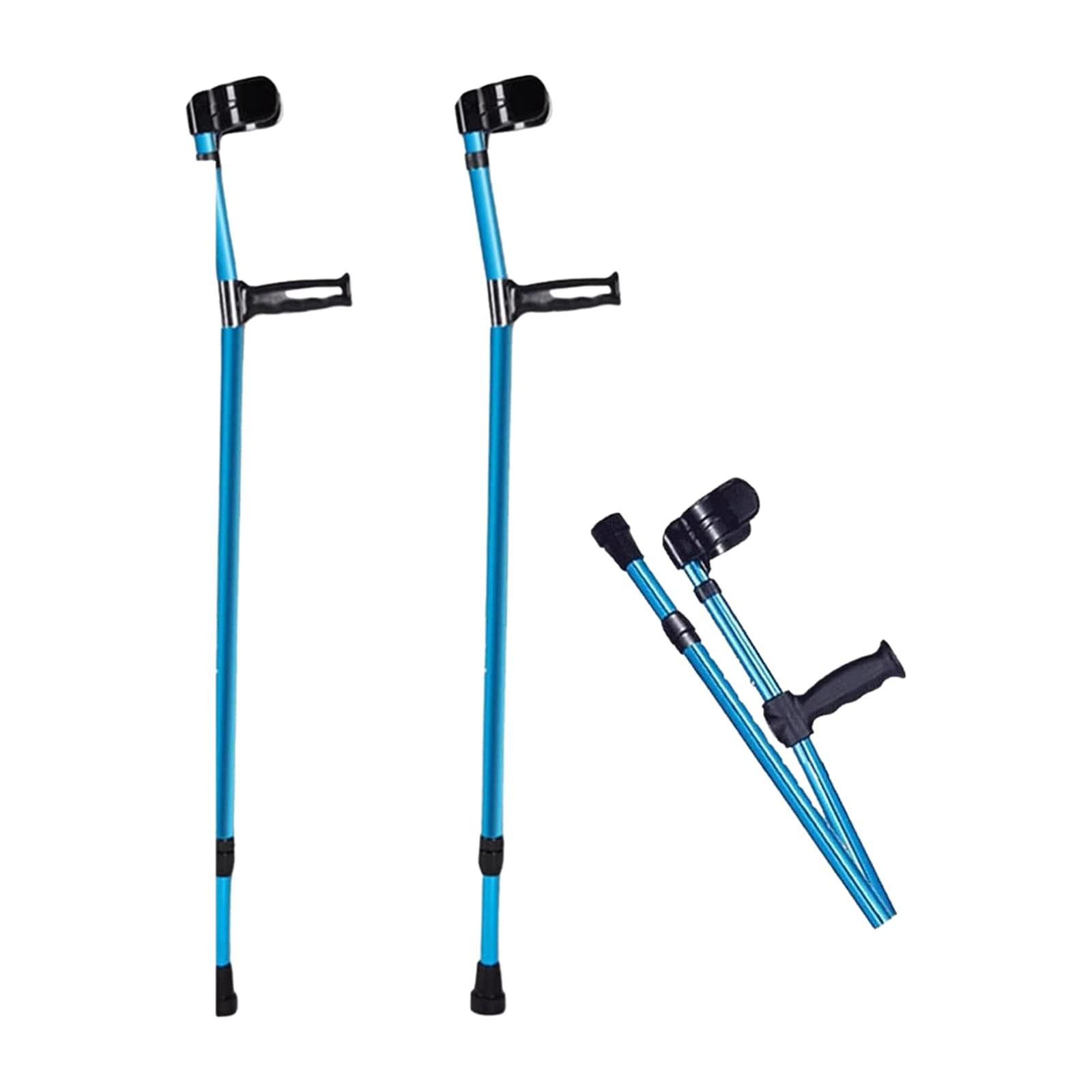 PAASHE Muletas portátiles Antideslizantes, Bastones para Caminar, bastón Plegable de Aluminio, Bastones para antebrazo, Bastones para Caminar, Carga máxima de 100kg