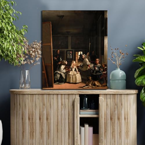 Image of Sikhash Diego Velazquez Canvas Paintings Las Meninas Baroque Art | Famous Artist Wall Art for Bedroom & Living Room | 23x19 Inches Unframed