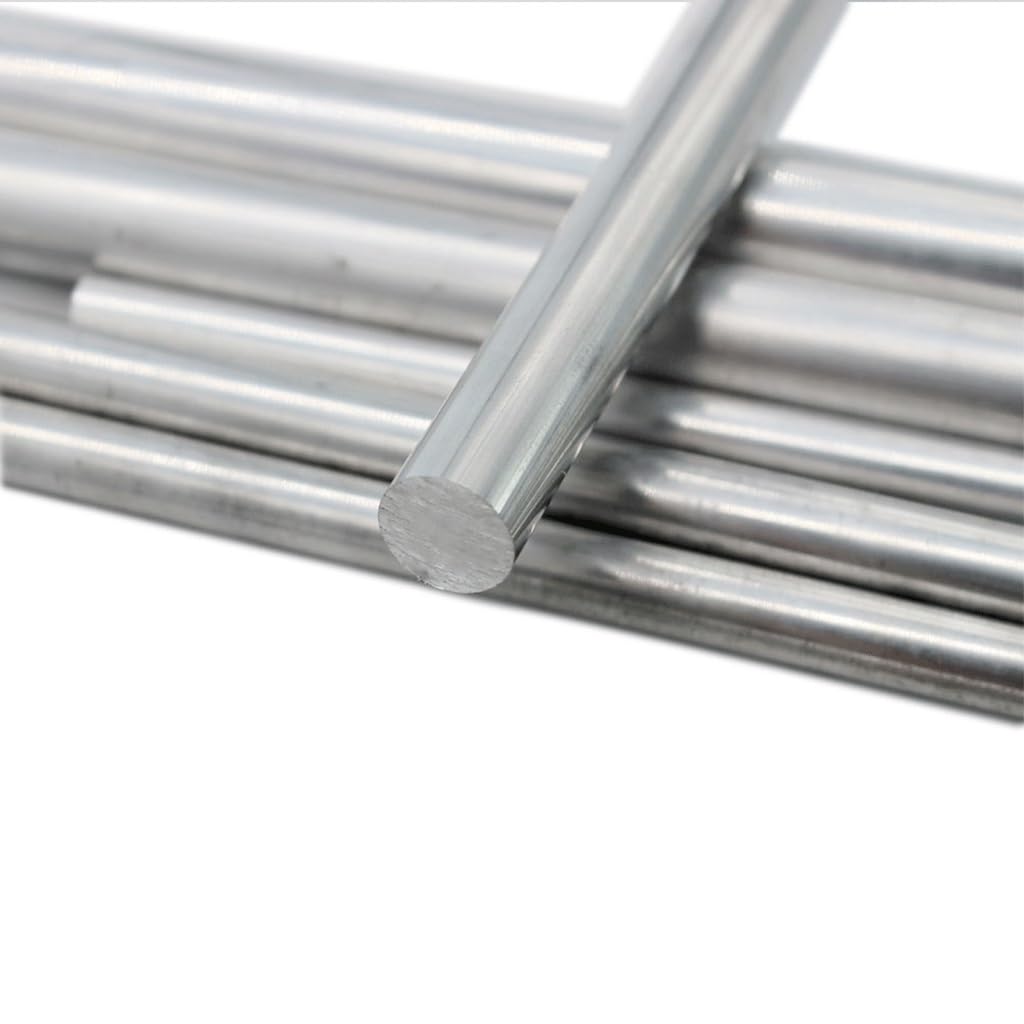 Pręt aluminiowy 6063 Solidny, bardzo twardy, okrągły, do prętów do majsterkowania(6 x 500mm 4pcs)
