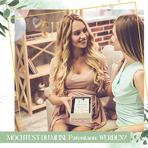 Patentante Fragen Geschenk Willst Du Meine Patentante Sein Karte mit Umschlag und Verstellbares Herz Armband Antragskarte für Patentante Babyparty Geburtstag Party Mädchen Jungen