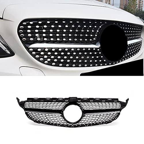 SNA W205 グリル シルバーダイヤモンドグリル (2015-2018) Cクラス C250 C300 C350 C400対応 C63(クロームダイヤモンド)