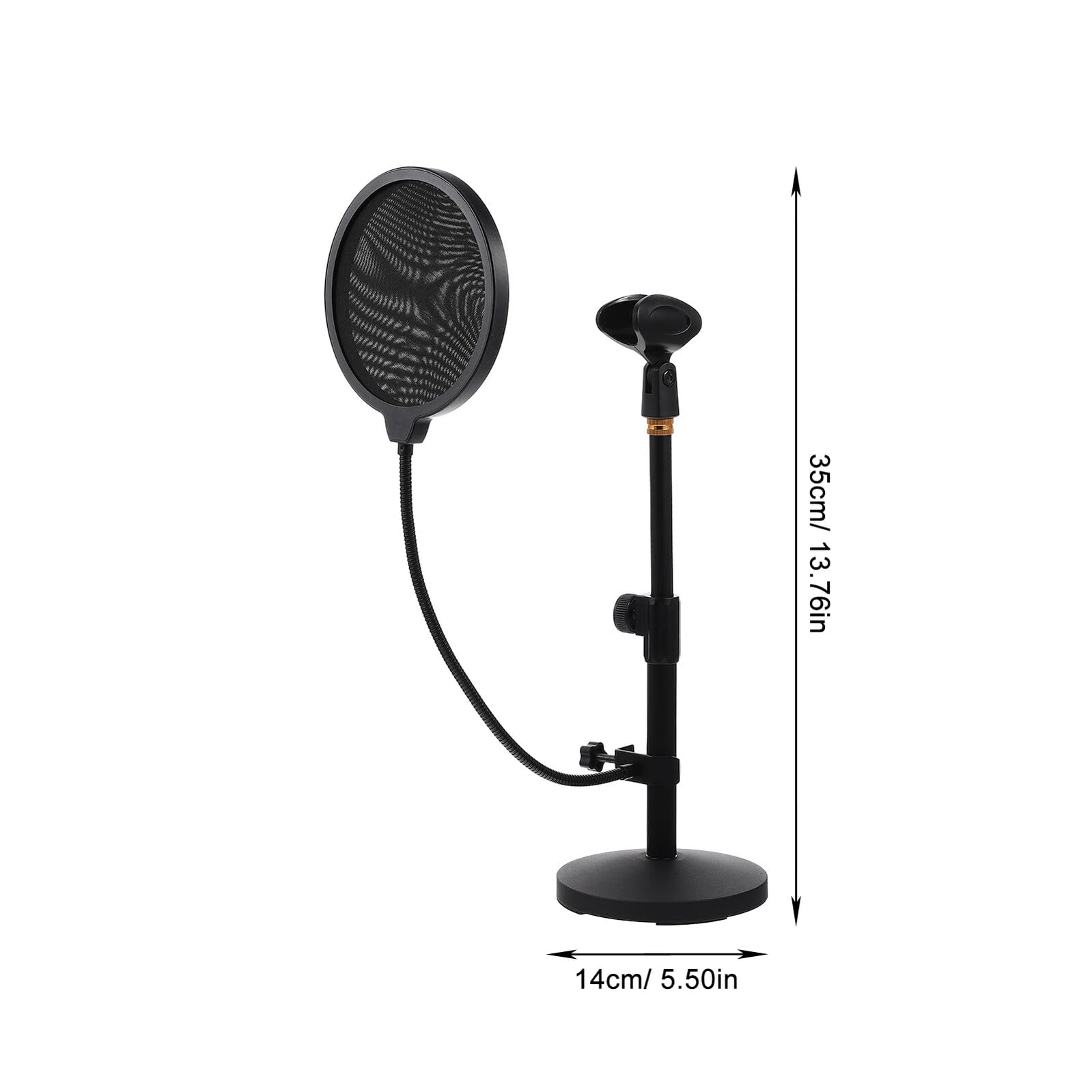 Soporte para Micrófono de Escritorio Ajustable Negro 290-395 MM con Clip para Micrófono y Filtro Anti-Pop Soporte Metálico Profesional para Transmisión y Grabación